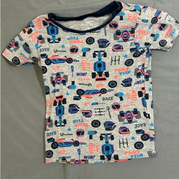 Carters 3T Boys Two Piece Pajama Set Race Track Themed - Picture 2 of 6